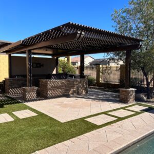 pergola over outside kitchen